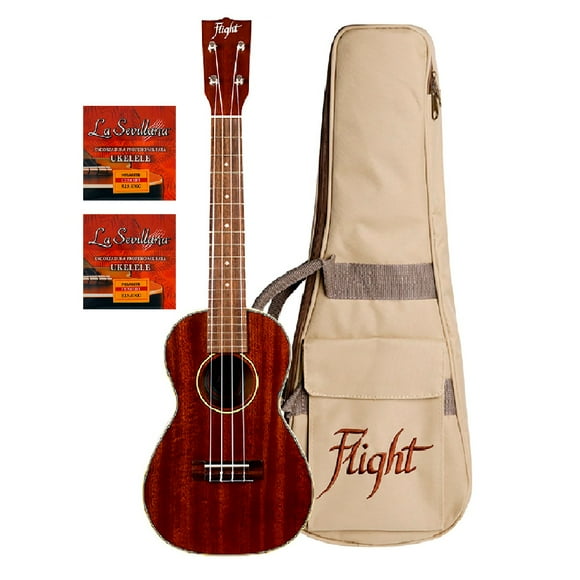 Ukulele Concierto Flight Muc 2 Ukc con Funda y Cuerdas Extras
