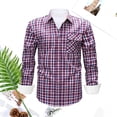 thumbnail image 2 of IWRICH Men's Plaid Shirts Long Sleeve Button down Shirts Casual Fall Shirt Jacket 03-Watermelon Red XL, 2 of 3