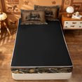 thumbnail image 4 of meiyoeat Jungle Deer Silhouette Zipper Full Size Comforter Sets with Fitted Sheet and 2 Pillowcases For Boys,Rustic Farmhouse Hunting Zipper Bedding Set For Kids,Black Reversible,4-Piece, 4 of 7