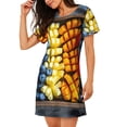 thumbnail image 2 of Vsdgher Motif Plateau de Fruits d'Halloween Chemise de Nuit à Manches Courtes Col Rond Mignonne Robe de Nuit Confortable, 2 of 6