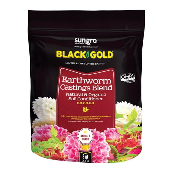 Black Gold 8 Qt. Natural & Organic Earthworm Castings Blend 1490302.Q08P