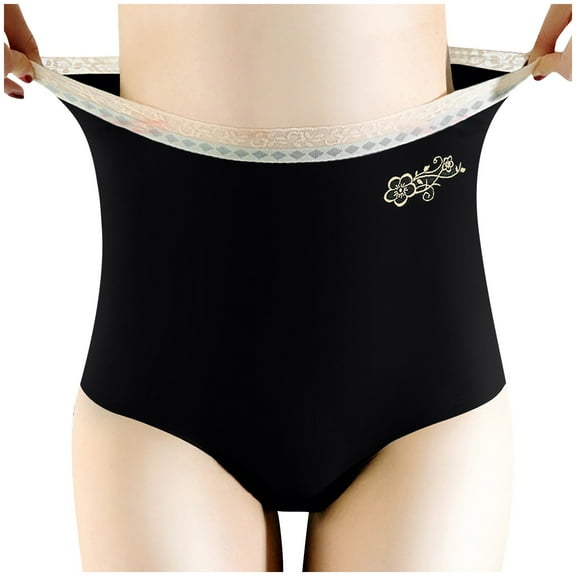 Iyufng Plus Size Panties for Women,Women's Panties Women's Underwear Panties Seamless Flower Print High-waist Lace Intimates,Womens Panties