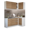 thumbnail image 2 of Cocina Integral Completa Esquinera 269cm Glamy Madesa 01 - Blanco/Marrón Madesa GCGL269001, 2 of 5