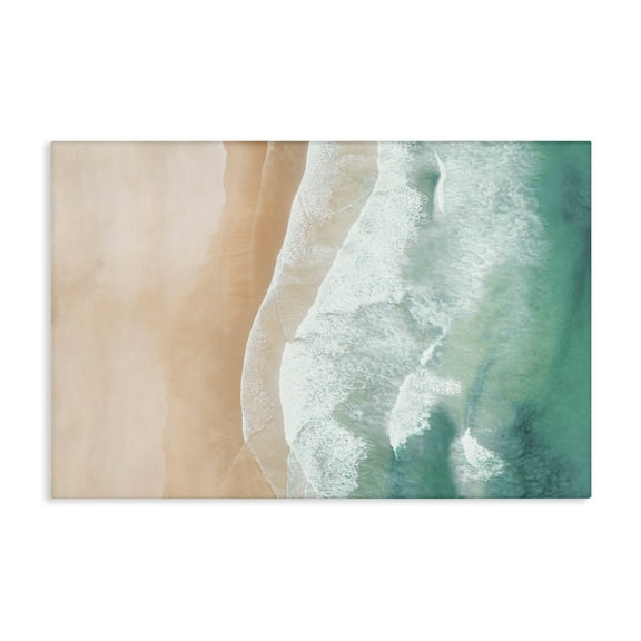 Stupell Industries Aerial Sea Waves Coastal Painting Gallery Wrapped Canvas Art Print Wall Art, 24 x 16