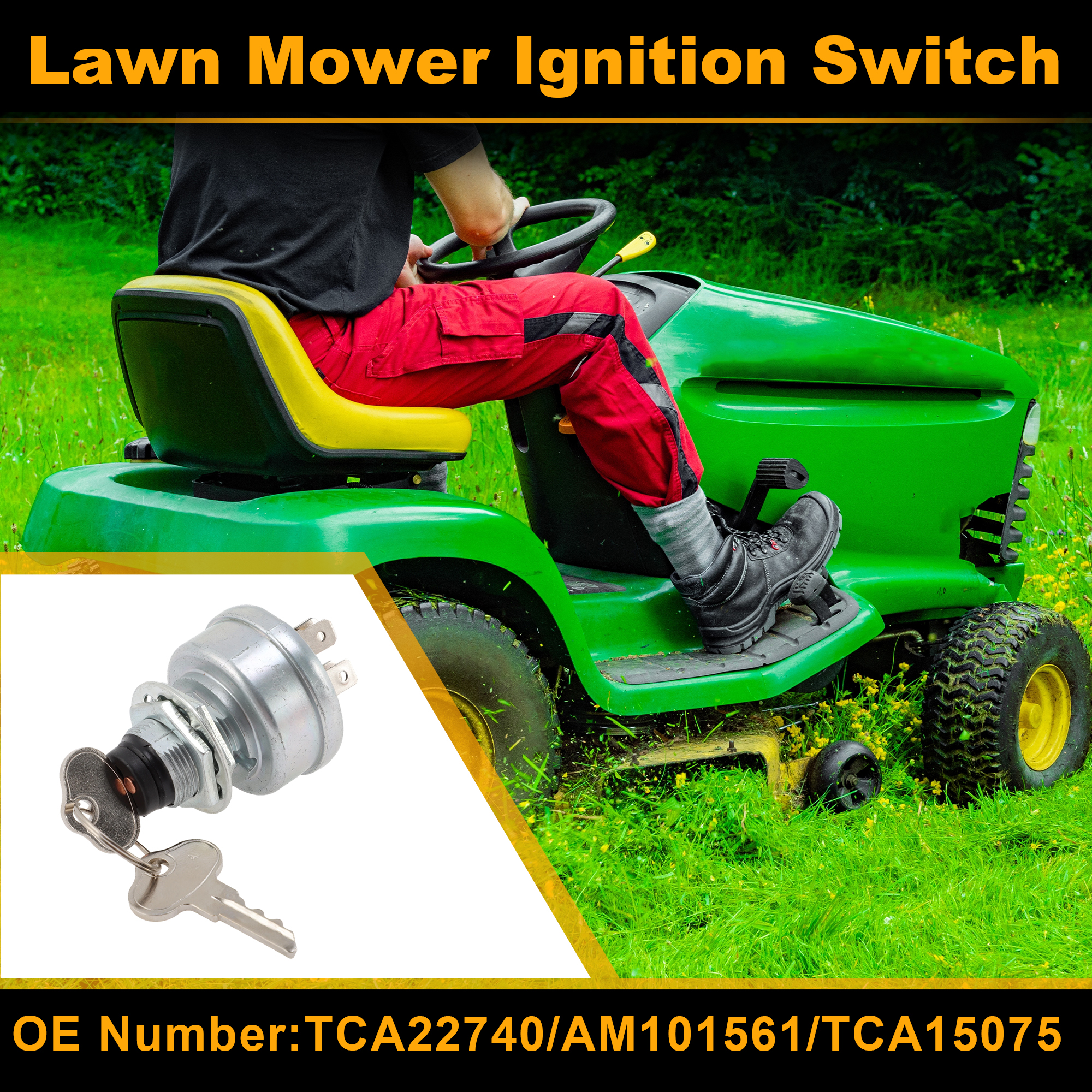 Unique Bargains Lawn Mower Ignition Switch TCA22740 for John Deere 717 727 737