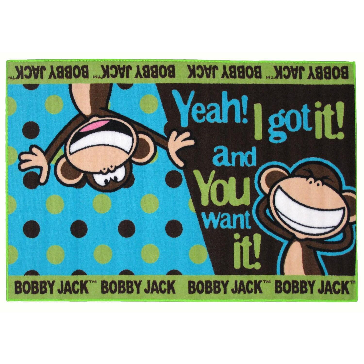Bobby Jack Pillowcase GOING DOTTY Monkey Standard Green Brown Decorative Jungle 