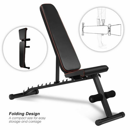 Exercise Bench Adjustable Foldable Compact Easy To Carry No