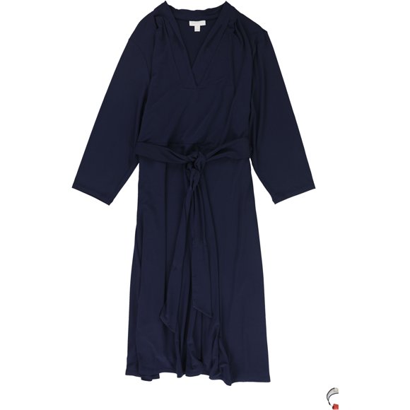 Vestido Midi Charter Club de Manga 3/4 para mujer azul 1X