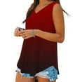 thumbnail image 5 of Hvot&aat Women's Summer Sleeveless V Neck Shirts Casual Loose Fit Tunic Blouses Ombre Basic Tanks, 5 of 6