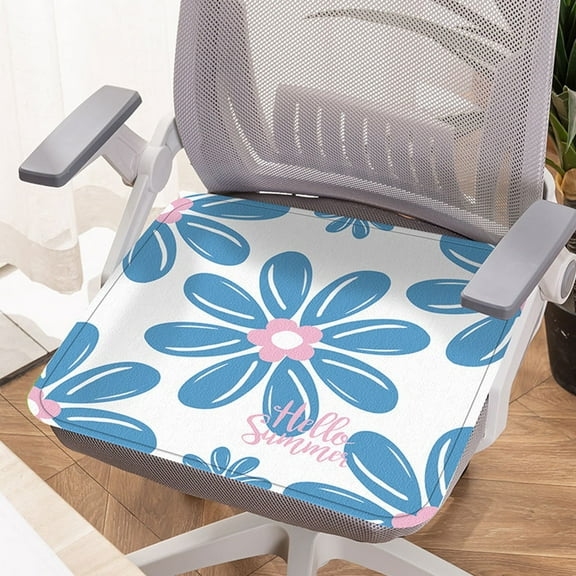 Dtchengua Ice Silk Cooling Seat Cushion - Breathable Office & Dining Chair Pad for Summer, Non-Slip Mesh Cover with Ventilated Gel Core (16"x16") Cooling Blanket Throw Blanket
