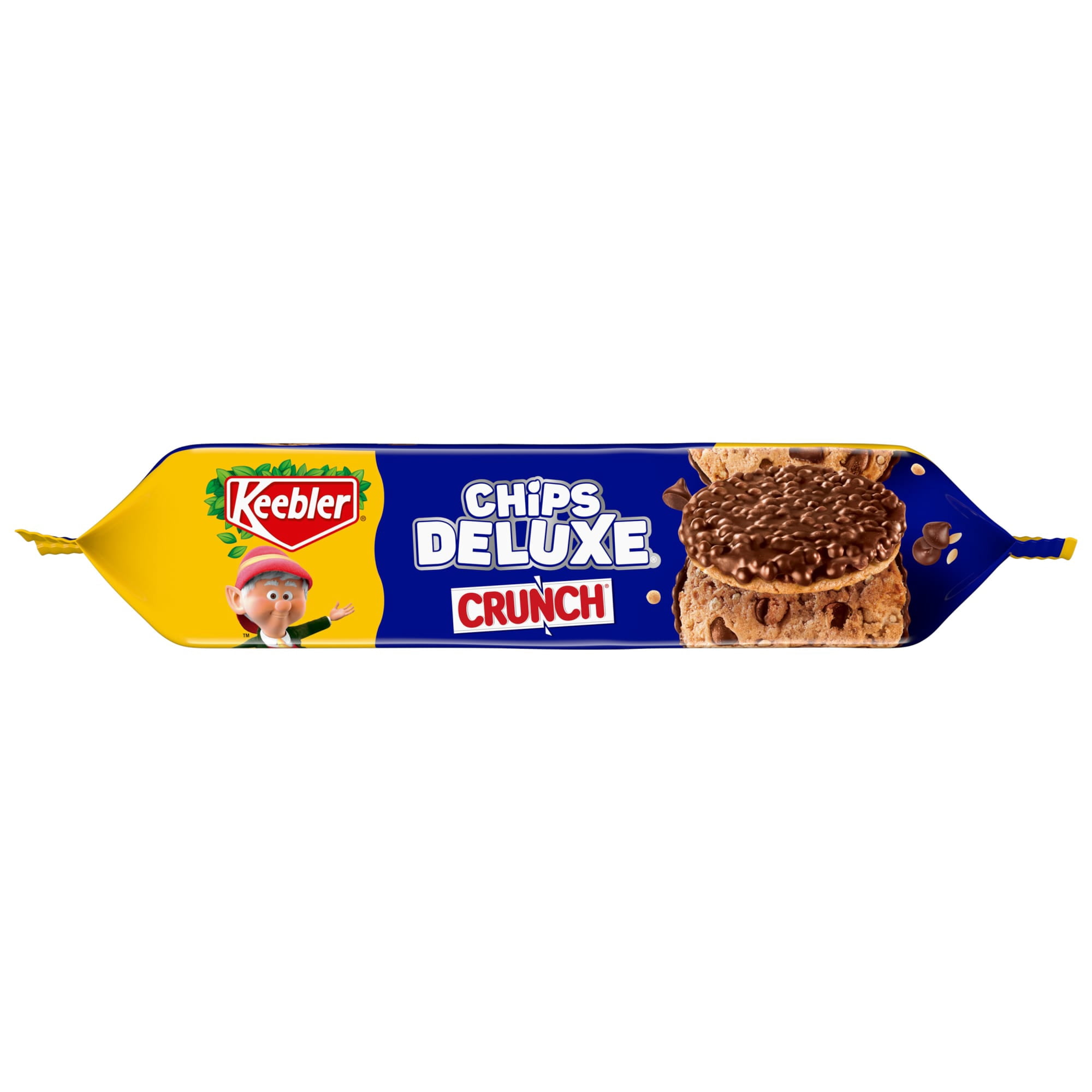 Keebler Chips Deluxe CRUNCH Cookies with Milk Chocolate Chips and Crisped Rice, Crunchy Chocolate, 9.5 oz