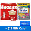 [$15 Savings] Similac Pro-Sensitive Value-Size Infant Formula and Huggies Little Snugglers Size 3 Diapers with Free $15 Walmart eGift Card