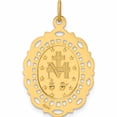 thumbnail image 3 of 14K Yellow Gold Solid Polished/Satin Fancy Pierced Oval Miraculous Medal (27.85 X 17.2) Made In United States -Jewelry By Sweet Pea, 3 of 7