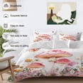 thumbnail image 4 of Pink Mushroom Bedding 3 Piece Duvet Cover Set California King, Spring Botanical Floral Summer Soft Microfiber Comforter Cover with Zipper Closure & Pillowcases, Wrinkle & FadeResistant Quilt Cover, 4 of 9