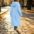 thumbnail image 5 of Ghalytn Women's Long Hooded Zip Up Jacket Fleece Lined Full Zip Long Sleeve Casual Coat with Pockets, 5 of 7