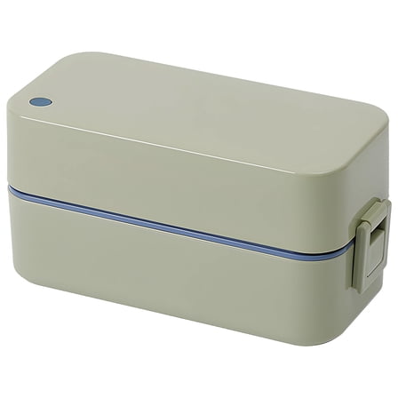 54 oz / 1600 mL Japanese Style Bento Lunch Box, Dual Layer Bento Box for Adults, Leakproof Bento Box with PP Material, Easy to Clean, 8.6 x 3.7 x 4.2 in / 21.9 x 9.5 x 10.7 cm,, Matcha Green