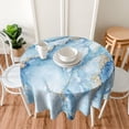 thumbnail image 4 of Blue Gold Marble Round Tablecloth 60 Inch Elegant Marbling Texture Circle Table Cloths Waterproof Wrinkle Resistant Table Cover for Party Kitchen Dinning Picnic Outdoor Decor, 4 of 6