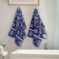 thumbnail image 4 of Snowy Glittering Christmas Trees Hand Towels, Snowflakes Dark Blue Kitchen Towel Ultra Soft and Absorbent,Decorative Fingertip Face Towel for Bathroom Hotel, 2 PCS, 28.3"x 14.4", 4 of 6