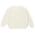 thumbnail image 7 of AHTJRT Crewneck Sweater for Kids Boys Girls Long Sleeve Stretchy Chunky Pullover Solid Color Lightweight Breathable Sweaters Khaki 1-2 Years, 7 of 7