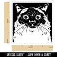 thumbnail image 2 of Pretty Siamese Cat Self-Inking Rubber Stamp Ink Stamper - Purple Ink - Small 1 Inch, 2 of 7
