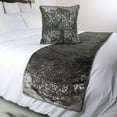 thumbnail image 4 of The HomeCentric Decorative Designer Handmade Bed Runner With 2 Decorative Throw Pillow Cover, 74 x 18 Inch Damask Designer Queen Size Bed Scarf in Foil Velvet and Embroidery Bed Linen - Foil Damask, 4 of 4