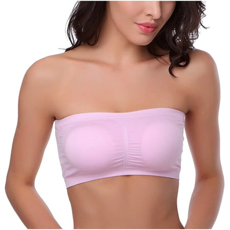 Dadaria Strapless Bras for Women Plus Size Women Bra Tube Top Has A Chest Pad To Prevent It From Leaking Pink L Women
