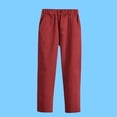 thumbnail image 3 of LIJCC Boys Dress Pants Solid Color Straight School Uniform Pants Classic Elastic High Waist Uniform Pants School Pants(Wine,13-14 Years), 3 of 3