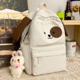 thumbnail image 1 of Bolsa De Hombro Para Perro Bolsas de libros casuales de dibujos animados con colgantes Bolsas de estudiantes para estudiantes (blanco) Sywqhk Para Estrenar, 1 of 3