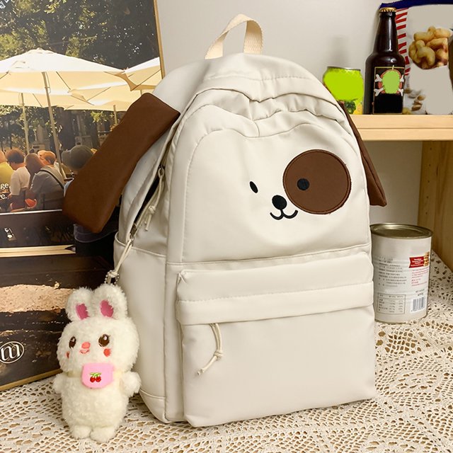 Bolsa De Hombro Para Perro Bolsas de libros casuales de dibujos animados con colgantes Bolsas de estudiantes para estudiantes (blanco) Sywqhk Para Estrenar