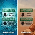 thumbnail image 6 of (2 Pack) First Aid Kit Bilingual OSHA Safety First Sign 7 Inch X 10 Inch Plastic Sign, Weather Resistant, UV Protected for Workplace, Business, and Construction Site, Made in the USA, 6 of 8