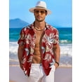 thumbnail image 3 of COOFANDY Mens Hawaiian Shirt Short Sleeve Button Down Shirt Summer Beach Shirt, 3 of 6