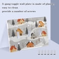 thumbnail image 3 of Yayeee Toggle Light Switch Wall Plate 3-Gang 6.37"x4.48" Decorative Outlet Cover, Orange Snow Houses, 3 of 7