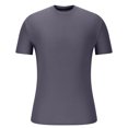 thumbnail image 3 of Mens Workout T Shirts Large Mens Shirts Men's Casual Rib Knit Short Sleeve T Shirts Crew Neck T-Shirt Solid Tee Tops Lightweight Confortable Muscle Tee Blouse, 3 of 6
