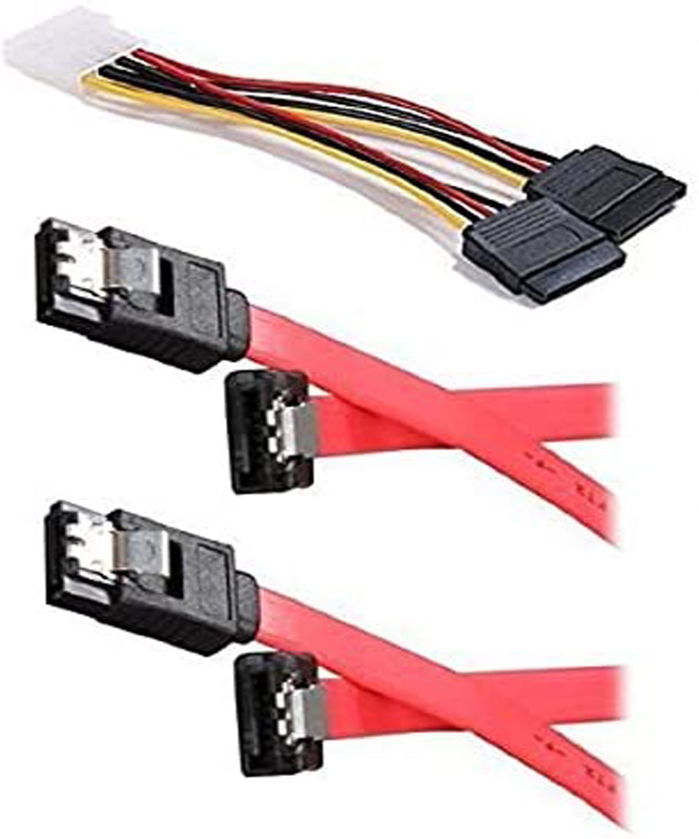 iMBAPrice SSD/SATA Dual Hard Drive Cable Kit (1x Molex 4 Pin to x2 15 Pin SATA Power Splitter Cable + 1x2 SAT Walmart.com