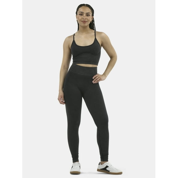 No Boundaries Active Corset Seamless Sports Bra and Leggings Set, 2-Piece, Women's