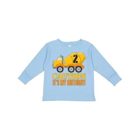

Inktastic 2nd Birthday Construction Truck Cement Mixer - 2 Years Old Gift Toddler Boy or Toddler Girl Long Sleeve T-Shirt
