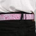 thumbnail image 4 of Buckle-Down Belt, Seatbelt Buckle Belt, Bandana Skulls Pink White, 34 to 52 Inches, 4 of 9