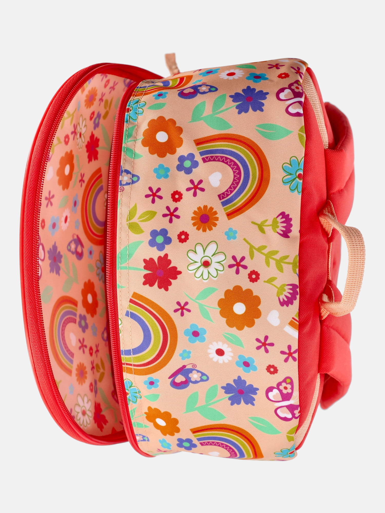 Wonder Nation Girl's 17" Rainbow Gardens Backpack & Lunch Set, Orange