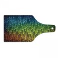 thumbnail image 1 of Colorful Cutting Board, Galaxy Universe Outer Space Inspired Technical Neon Rain Modern Abstract Art Print, Tempered Glass Cutting and Serving Board, Wine Bottle Shape, Multicolor, by Ambesonne, 1 of 1