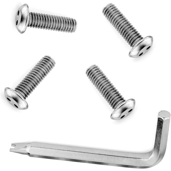 LFPartS Stainless Steel Rust Resistant License Plate Frame Screws Fasteners (M6x20 Security Machine Screws, Metalic)