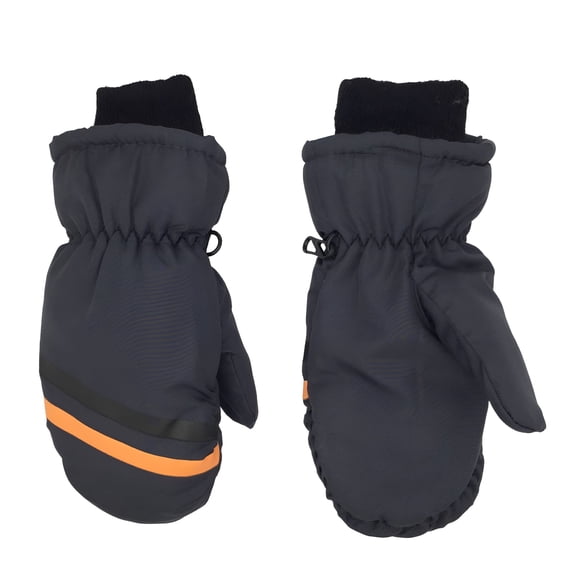 TELOLY Kids Snow Gloves Toddler Mittens Water-Proof Skiing Gloves Toddler Snow Gloves Kids Baby Winter Mittens for Girls Boys Grey Size, 8-12 Years
