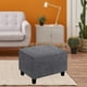 thumbnail image 5 of Funda de reposapiés suave de terciopelo elástico a prueba de polvo decoración del hogar cómoda gris, 5 of 8