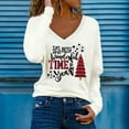 thumbnail image 2 of Lroveb Christmas Shirts for Women Tops Fall Casual Blouse Winter Tunic Top V Neck Tee Long Sleeve Tshirts Graphic T Shirts, 2 of 5