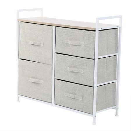 Walfront 5 Drawer Storage Chest Shelf Unit Multi Purpose Storage