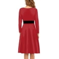 thumbnail image 3 of FKELYI Christmas Red Women Dress Size L Comfortable Women Formal Dresses with Sleeves Breathable Xmas Women's Wear to Work Dresses, 3 of 4