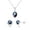 Black, variant on YAMI 10-11 mm Freshwater Cultured Pearl Necklace & Earrings Set, 925 Sterling Silver White Pearl  Valentine's Day Jewelry Gift for Her