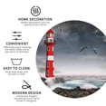 thumbnail image 3 of Yiaed 3d Lighthouse in the Surf Print Leather Coasters for Drinks - Cup Coasters Coffee Table Kitchen Table Bar, Home & Office Gifts Handmade Drink Coasters-Round Shape, 3 of 6