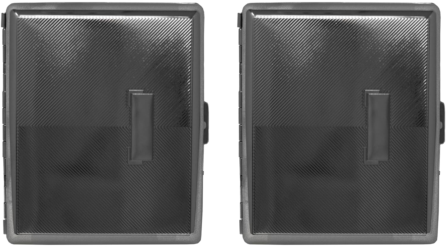 Set of 2 Metal-Plated 100s Cigarette Case & Stash Box (Black Diagonal Stripes)