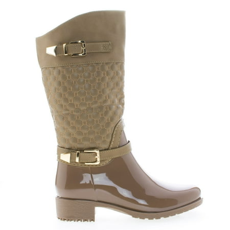 

Fatima27K by Link Children s Girl Mid Calf Quilted Buckled Shaft Rain Boots