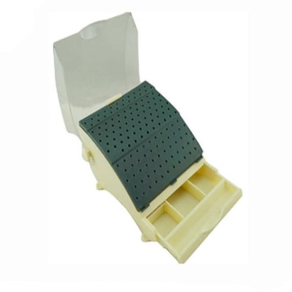 Plasdent 400LSS Large Dental Bur Station With Lid 87 FG/RA & 55 FG Ivory